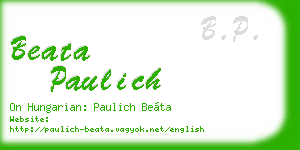 beata paulich business card
